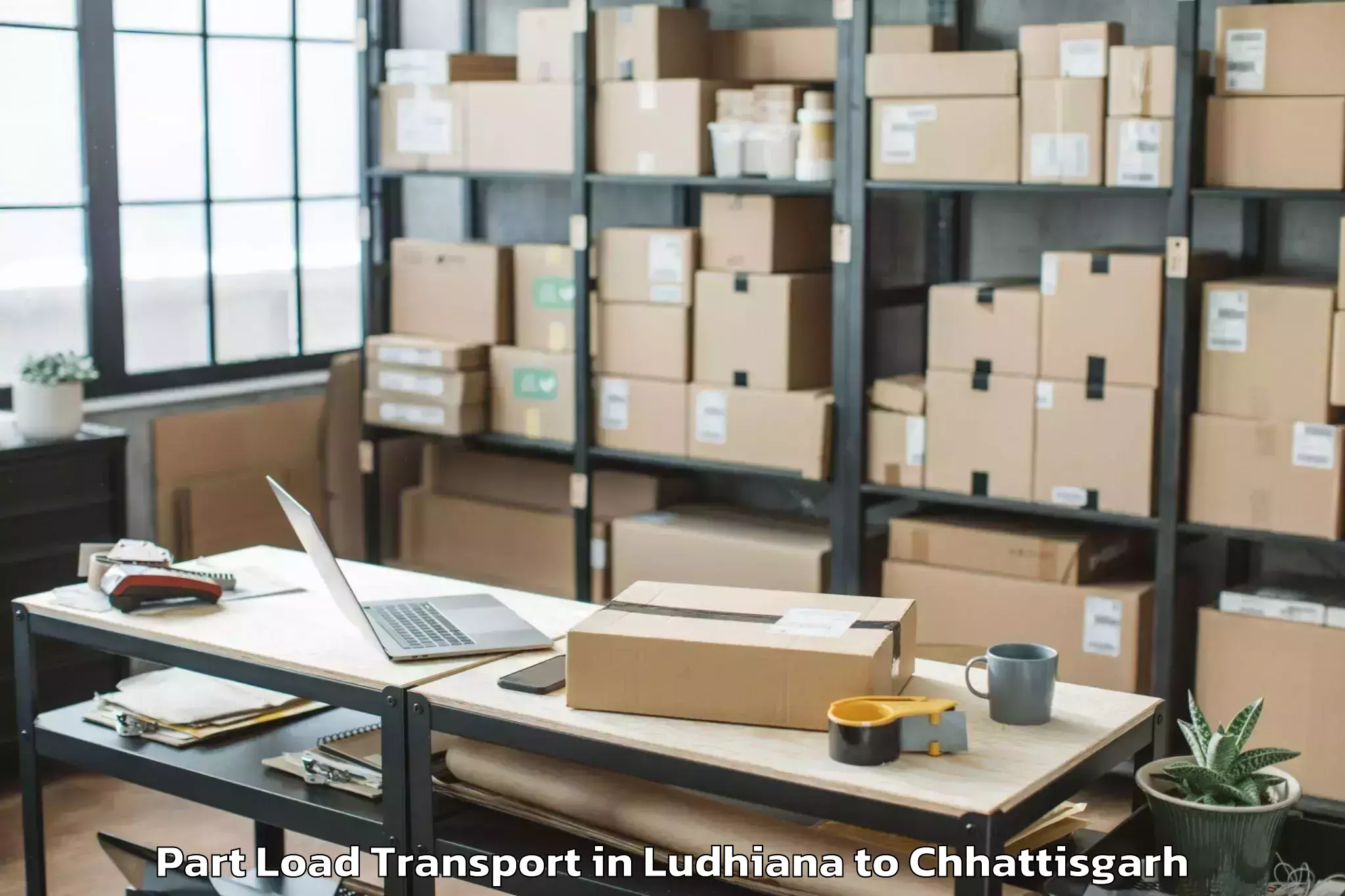 Easy Ludhiana to Khairagarh Part Load Transport Booking